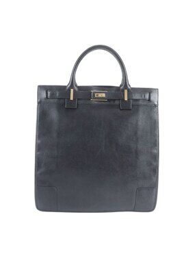 Gucci 002 Leather Business Document Briefcase Tote Black